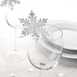 Silver Snowflake Glass Place Name Cards