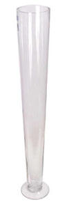80cm Clear Conic Taper Vase