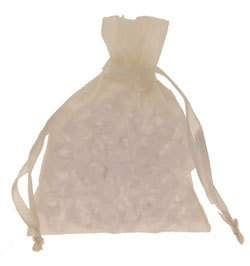 10 Ivory Chiffon Favour Bags