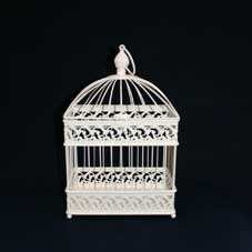 Small Rectangular Ivory Bird Cage