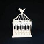 20x13x28.5cm Cream Bird Cage 20x13x28.5cm Cream Bird Cage